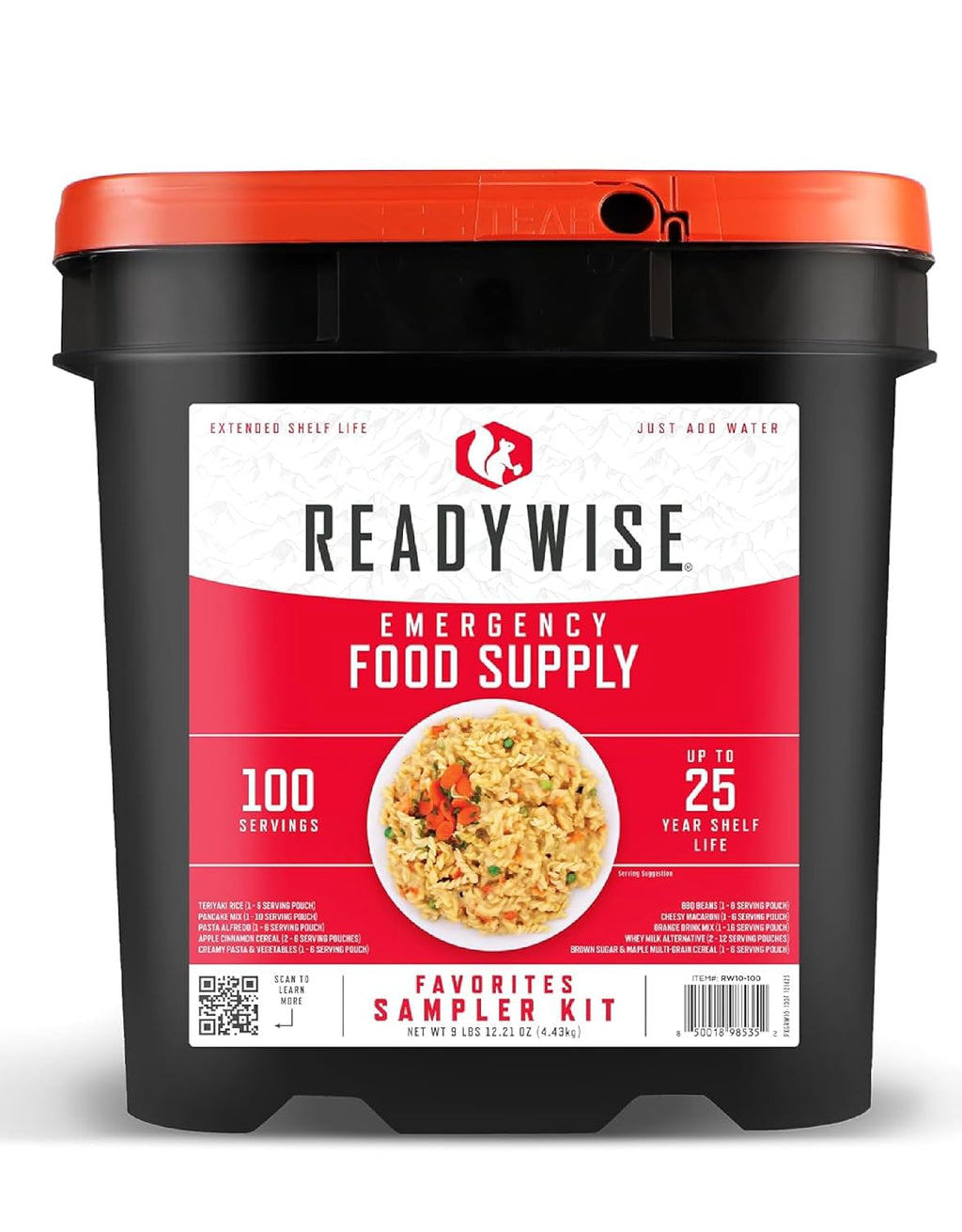 READYWISE Emergency Food Survival Supply Favorites Bucket, 100 Servings