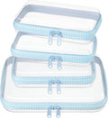 4 pcs Clear Zipper Pouches,Hard Shell Zipper Case, Toiletry Bag for Travel
