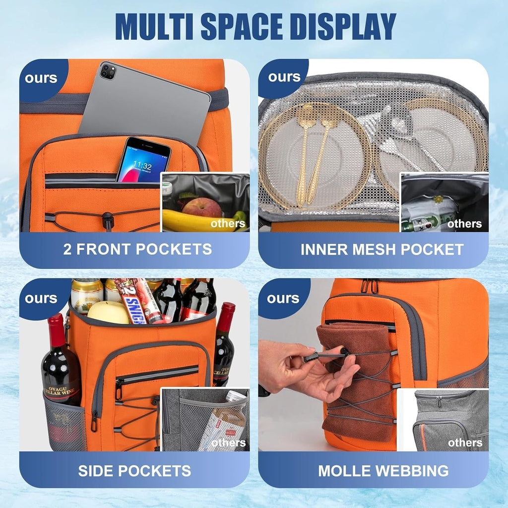 Backpack Cooler Insulated Leakproof, Soft Cooler Backpack for Beach