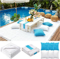 RYCHIC Extra Large Outdoor Picnic Blanket Folding Table Runner 6 Pillows Covers Oversized Sandrpoof Towel Outdoor Rug Family Trip Essentials Summer Vacation Must Have Travel Accessories Lake Day Stuff