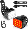 WORKPRO Bike Lights Set [8+13 Modes], Rechargeable Bicycle Light Set Ultra Bright, IP65 Waterproof Bike Lights for Night Riding, 1200mAh Bike Headlight and Tail Light Reflectors