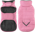 Petglad Dog Coat, Waterproof Dog Winter Jacket with Pocket, Reflective Adjustable Pet Snow Vest, Warm Cozy Fleece Sweater for Small Medium Extra Large Dogs - Light Pink, XS