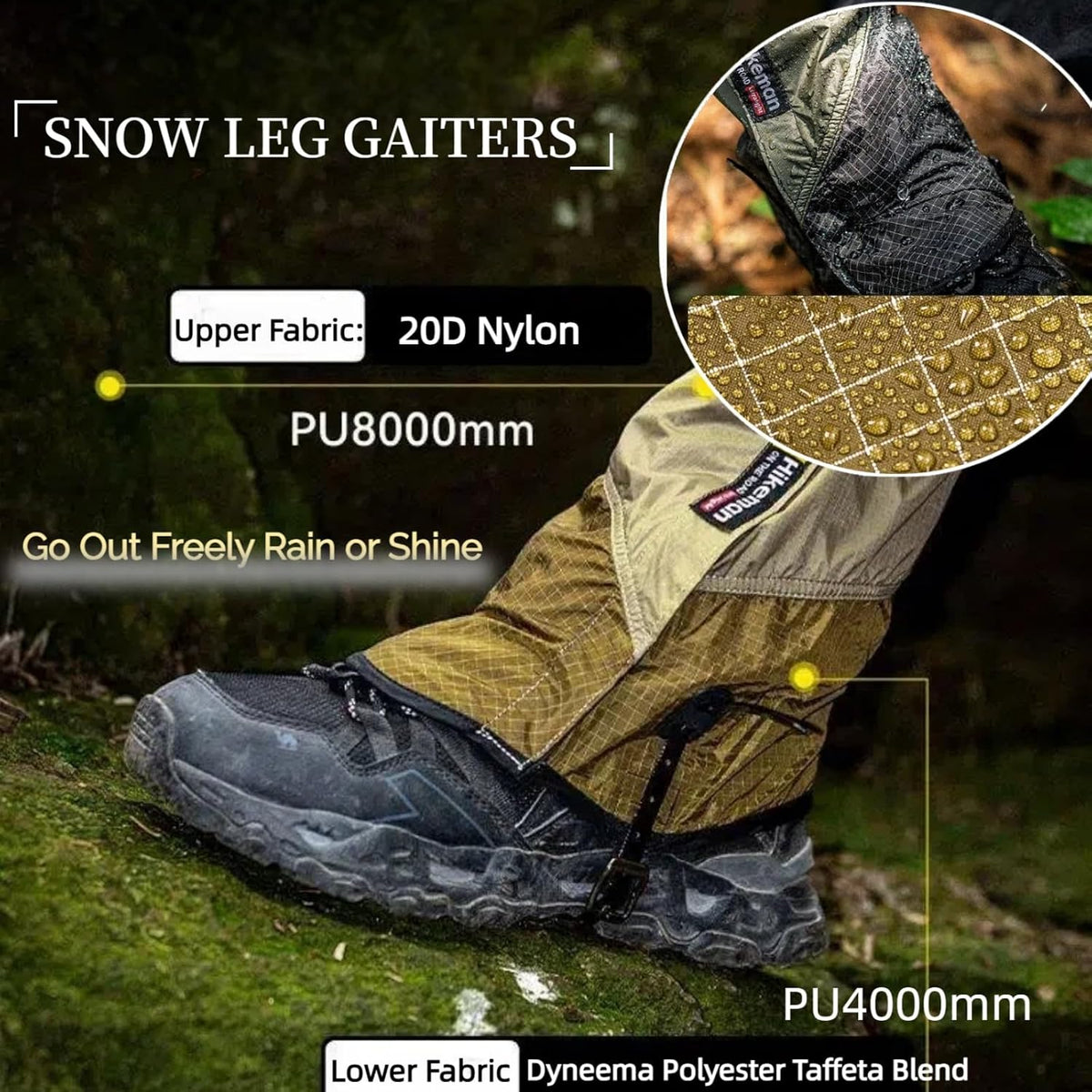 Gaiter Breathable Sand-Waterproof Snow Boots Gaiters for Hiking