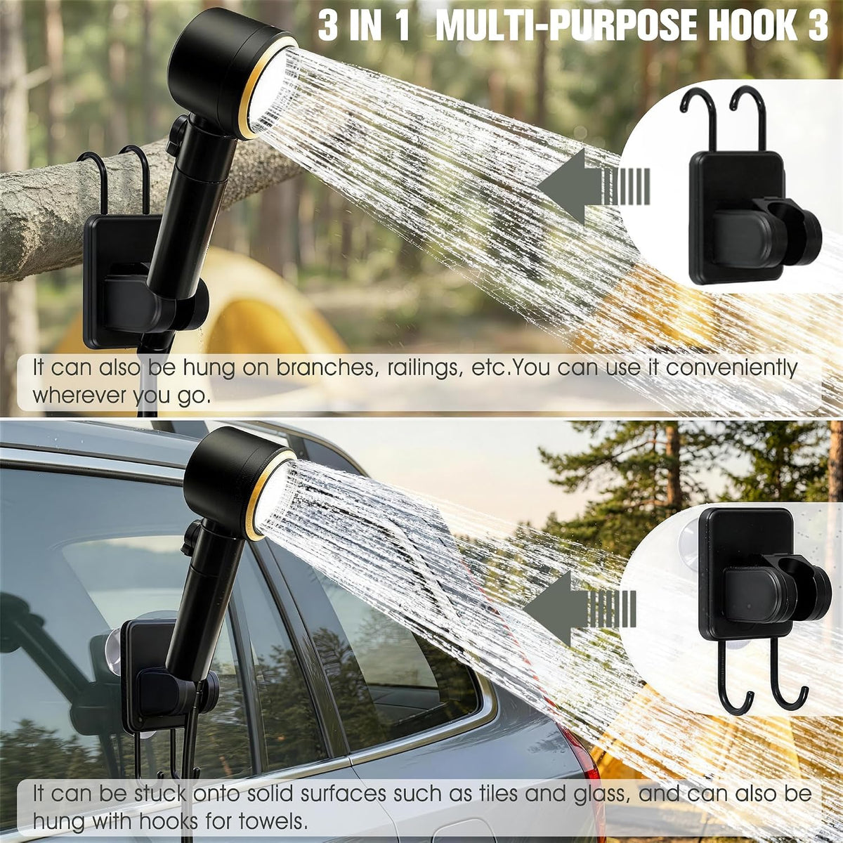 FizZeal Portable Camping Shower with LED Display & 5 Speed, 8000mAh Battery
