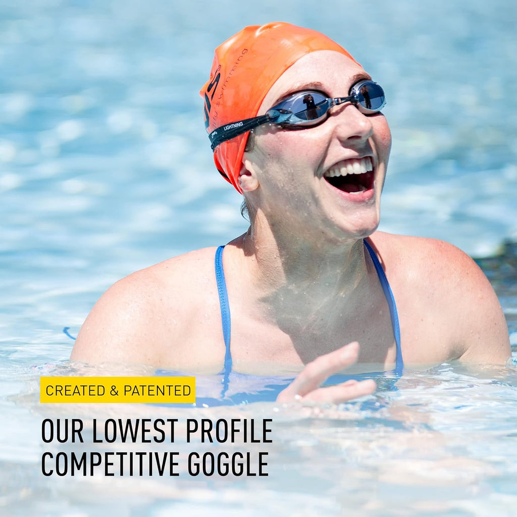 FINIS Lightning Goggles - Competitive Swim Goggles for Women & Men - Adjustable Straps - With 4 Interchangeable Nose Pieces