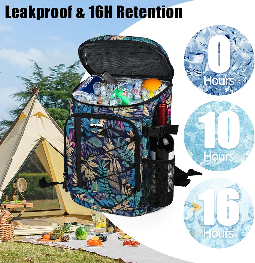 HXLGMD Backpack Coolers Insulated Leak Proof 30 Cans, Soft Sided Insulated Cooler Bags Ice Chest Backpack for Beach Travel Camping, with Reusable Ice Packs