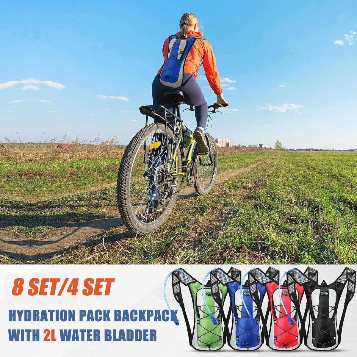 Chunful 2L Hydration Backpack Lightweight Water Bladder Pack