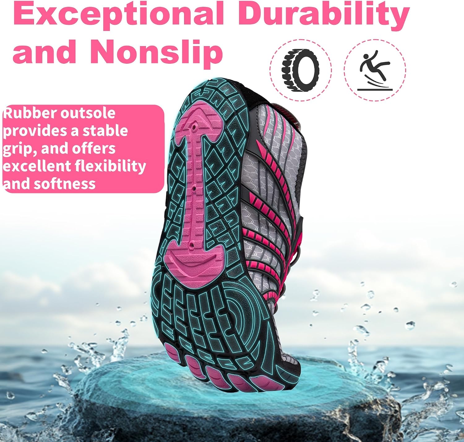 Water Shoes for Women Men, Barefoot Quick Dry Pool Shoes for Outdoor