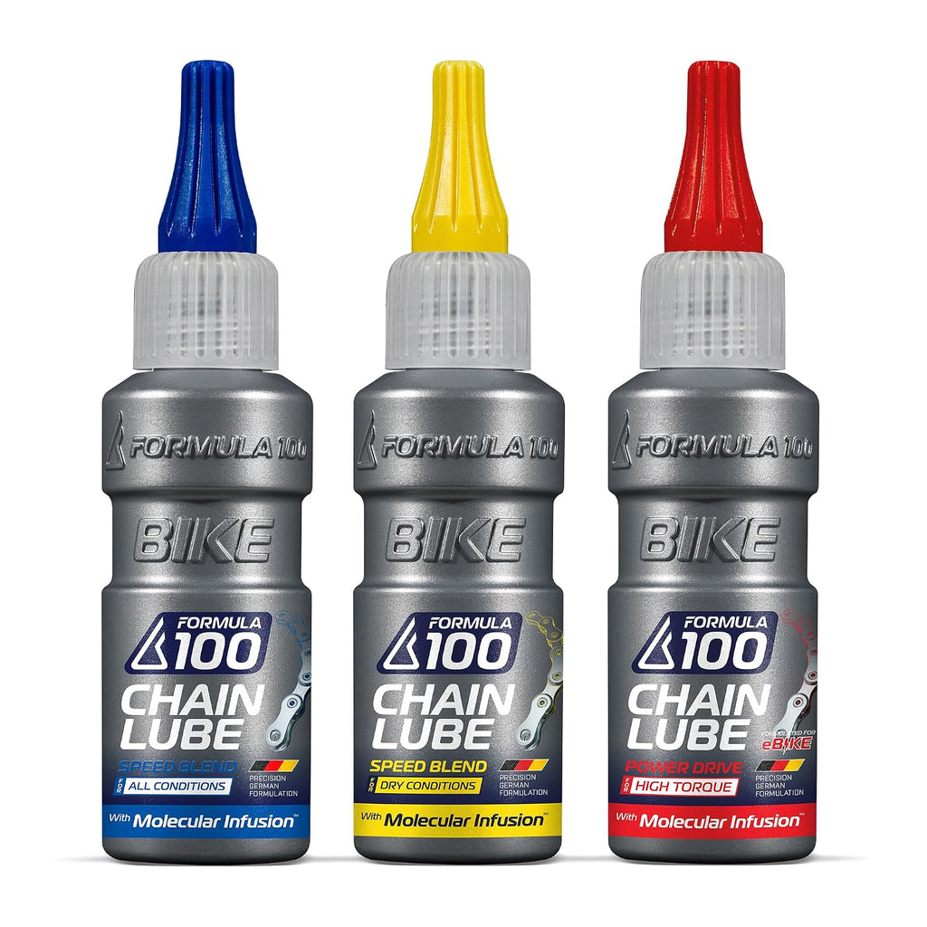 Chain Lube Pro Pack with All Conditions, Dry Conditions, & eBike Lubricant – Collection of Lubricant for Bicycles & Electric Bikes – Protects Against Wear & Corrosion – Three 50ml Bottles