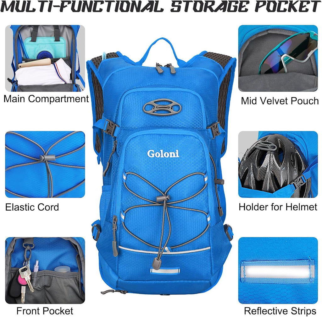 Hydration Backpack,Lightweight Hiking Backpack with 2L Water Bladder,Water Backpack for Biking, Running, Festival