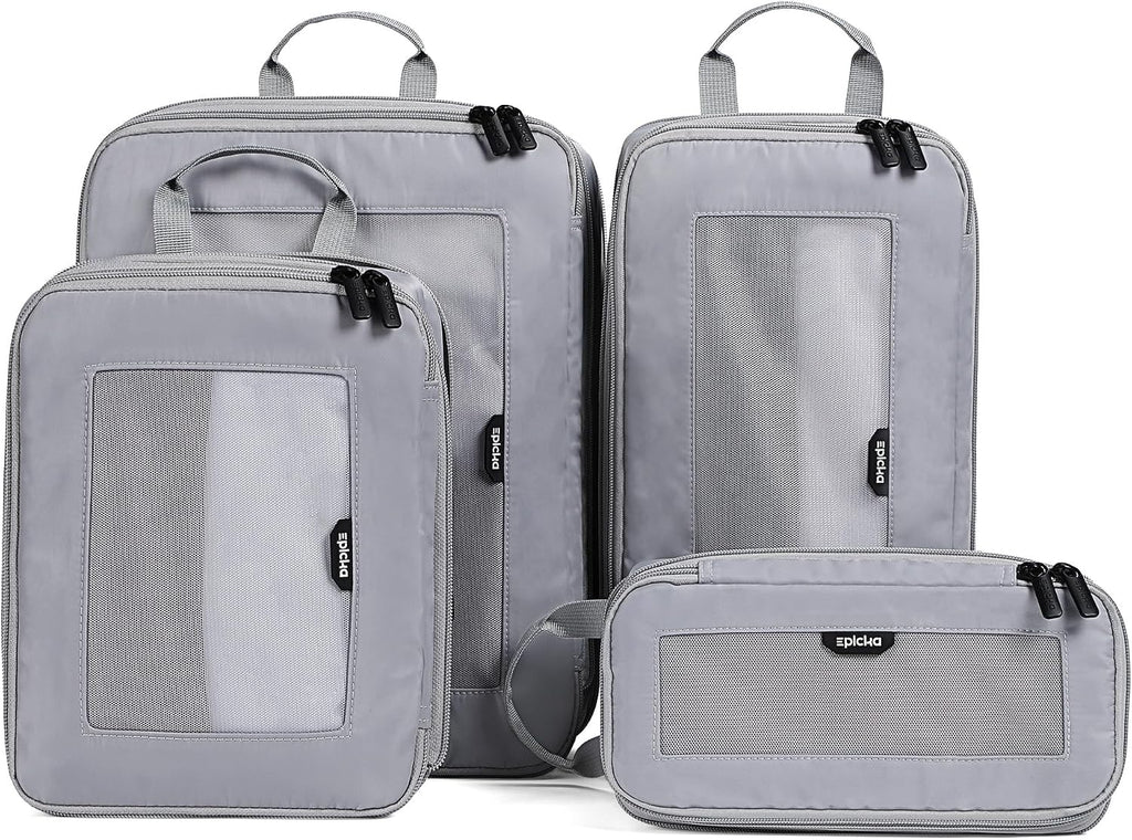 EPICKA TripCozy Compression Packing Cubes, 4 Set, Grey