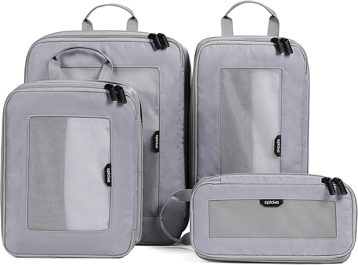 EPICKA TripCozy Compression Packing Cubes, 4 Set, Grey