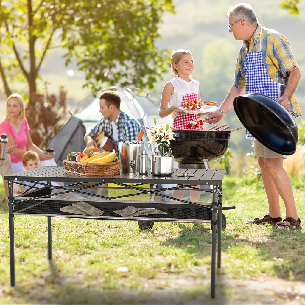 46.6 Inch Aluminum Foldable Camping Table for Party and Picnic
