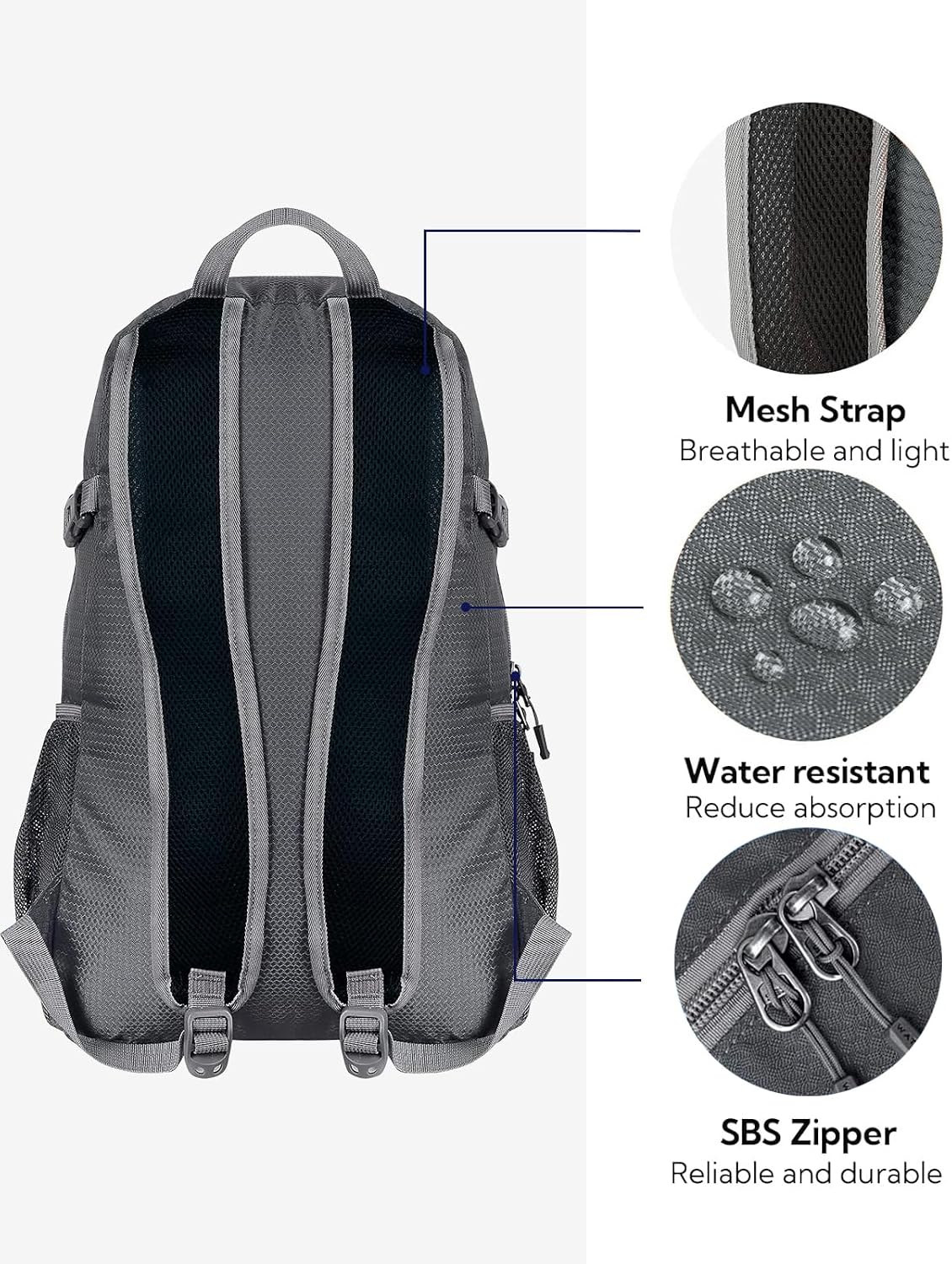 WATERFLY Small Lightweight Packable Backpack: 20l Hiking Daypack Man Woman