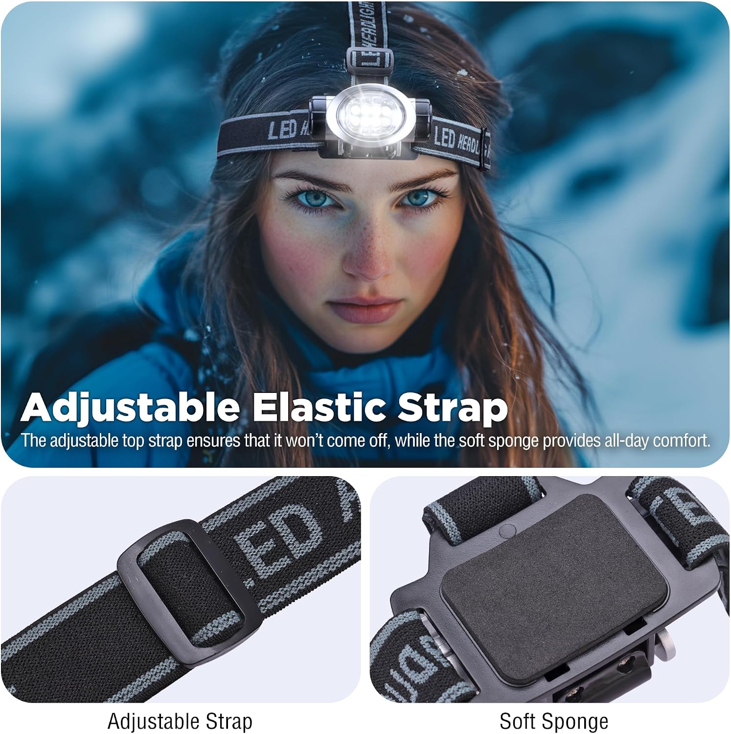 EverBrite 5 Pack LED Headlamp, Pivoting Head with Adjustable Headband