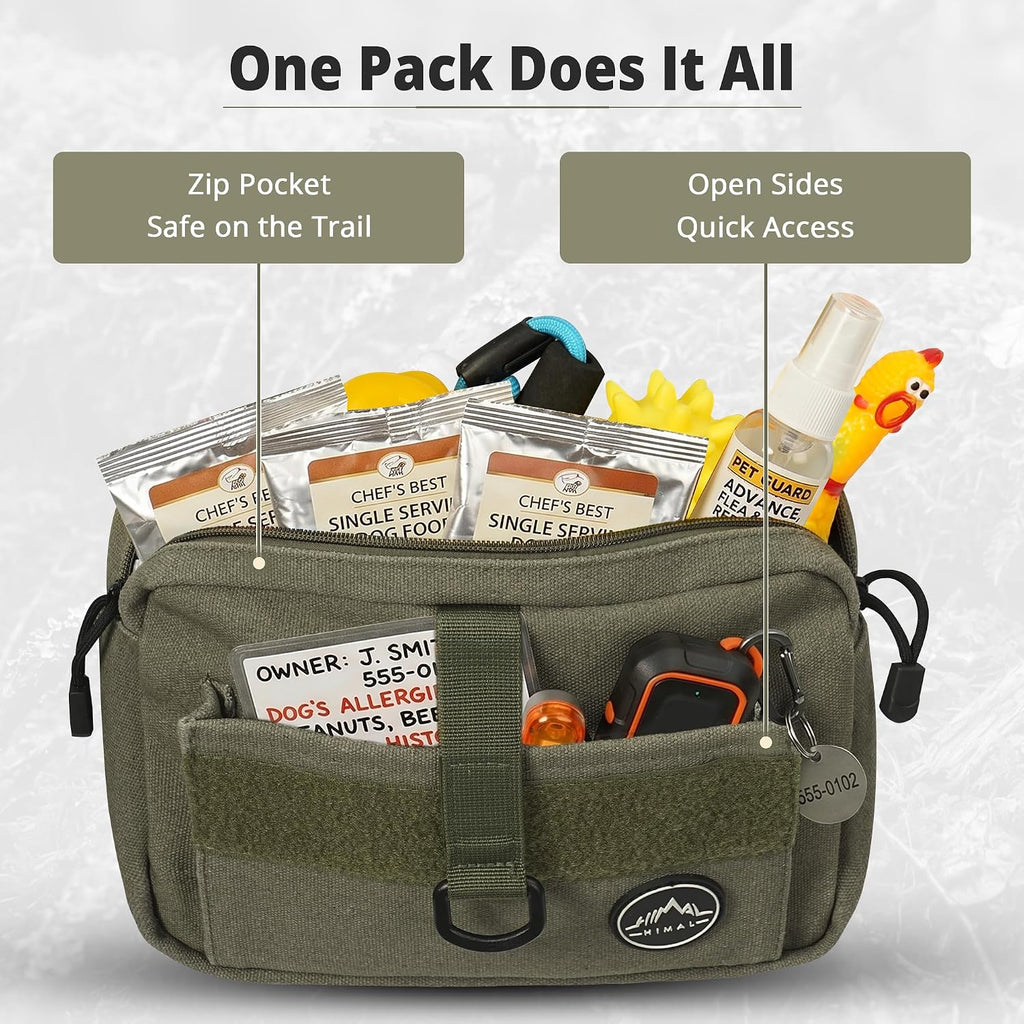 Himal Outdoors Dog Backpack & Saddle Bag, Tactical Hiking Backpack Green