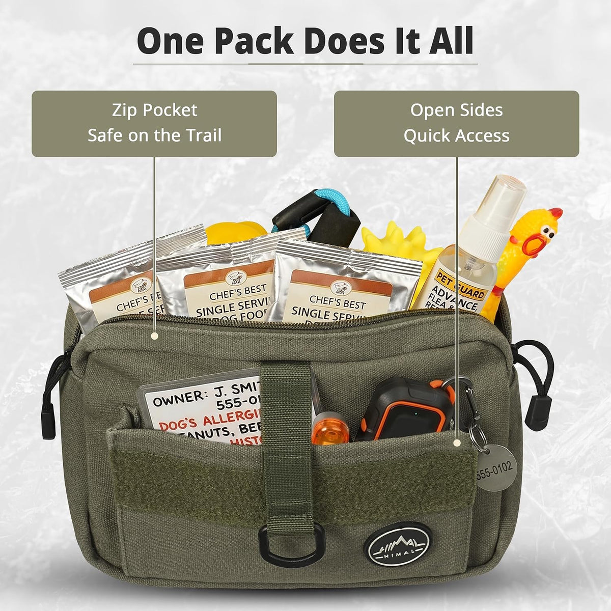 Himal Outdoors Dog Backpack & Saddle Bag, Tactical Hiking Backpack Green