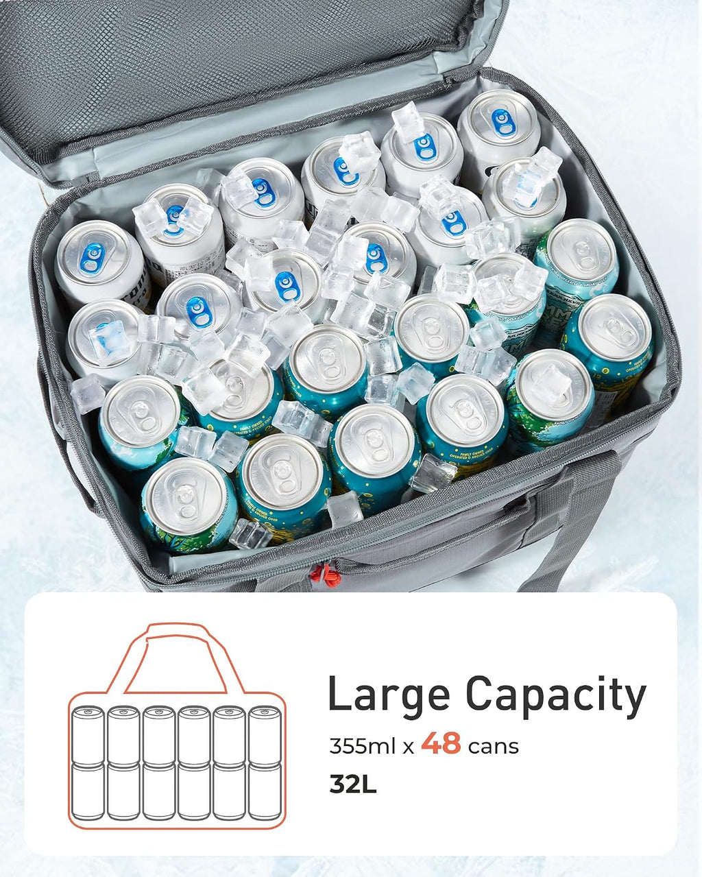 TOURIT Soft Sided Cooler Bag 30/48/60Can, Collapsible & Leakproof Ice Chest