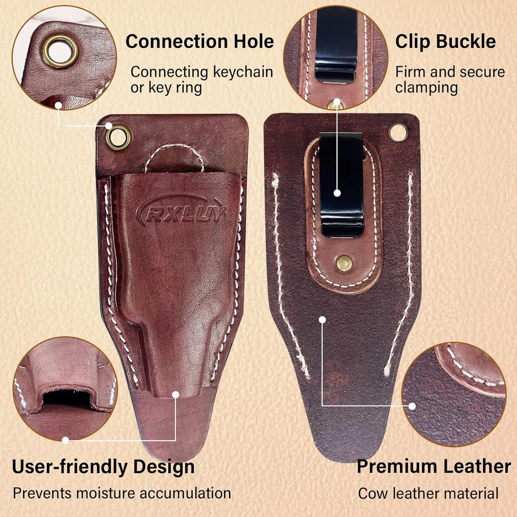 Fishing Pliers Holster with Retractable Lanyard, Universal Fit for Most Sea Fishing & Wild River Lure Tongs Leather Accessories