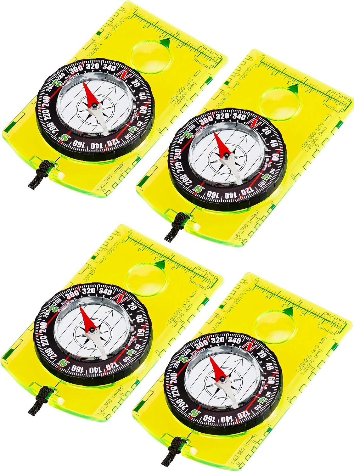 Gejoy 4 Pcs Orienteering Compass Advanced Scout Compass for Hiking