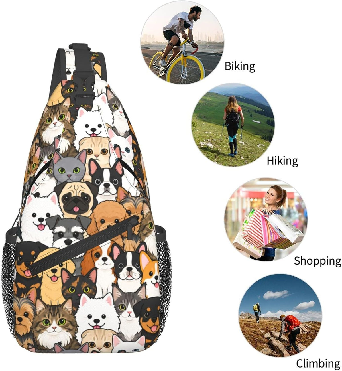 Sling Backpack Unisex Crossbody Chest Bag Shoulder Chest Bag For Women Men Hiking Travel
