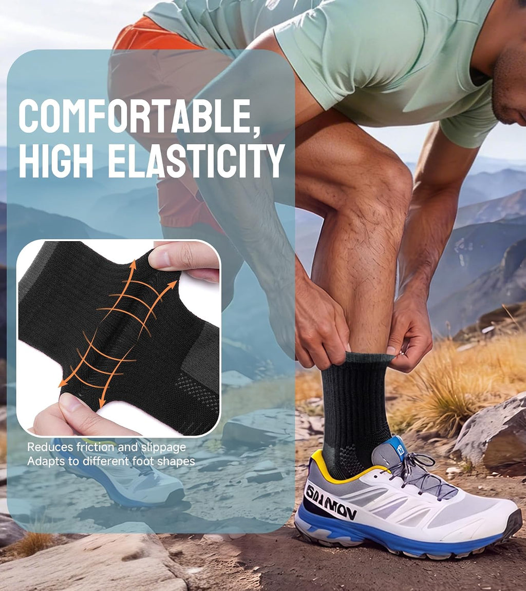 TANSTC Merino Wool Socks, Breathable Cushioned Hiking Socks
