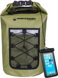 Wakeman Waterproof Dry Bag - 30L Roll Top Lightweight Waterproof Backpack for Men or Women with Phone Case and Mesh Pocket - Kayaking, Boating, Swimming, Camping or Fishing Gear Outdoors (Green)