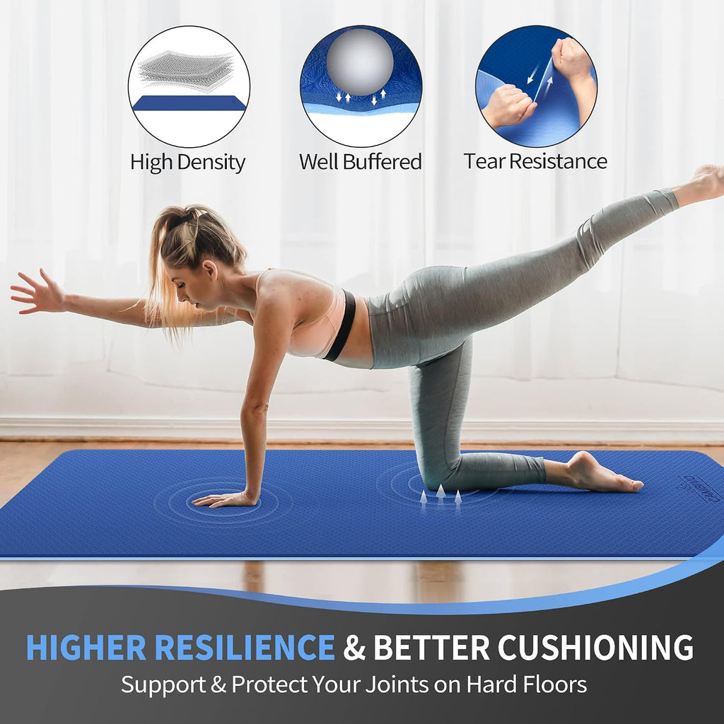 CAMBIVO Extra Wide Yoga Mat for Women and Men (72"/84"x 32"x 1/4") TPE Workout Mat, Non-slip Large Exercise Fitness Mat for Yoga, Pilates, Workout