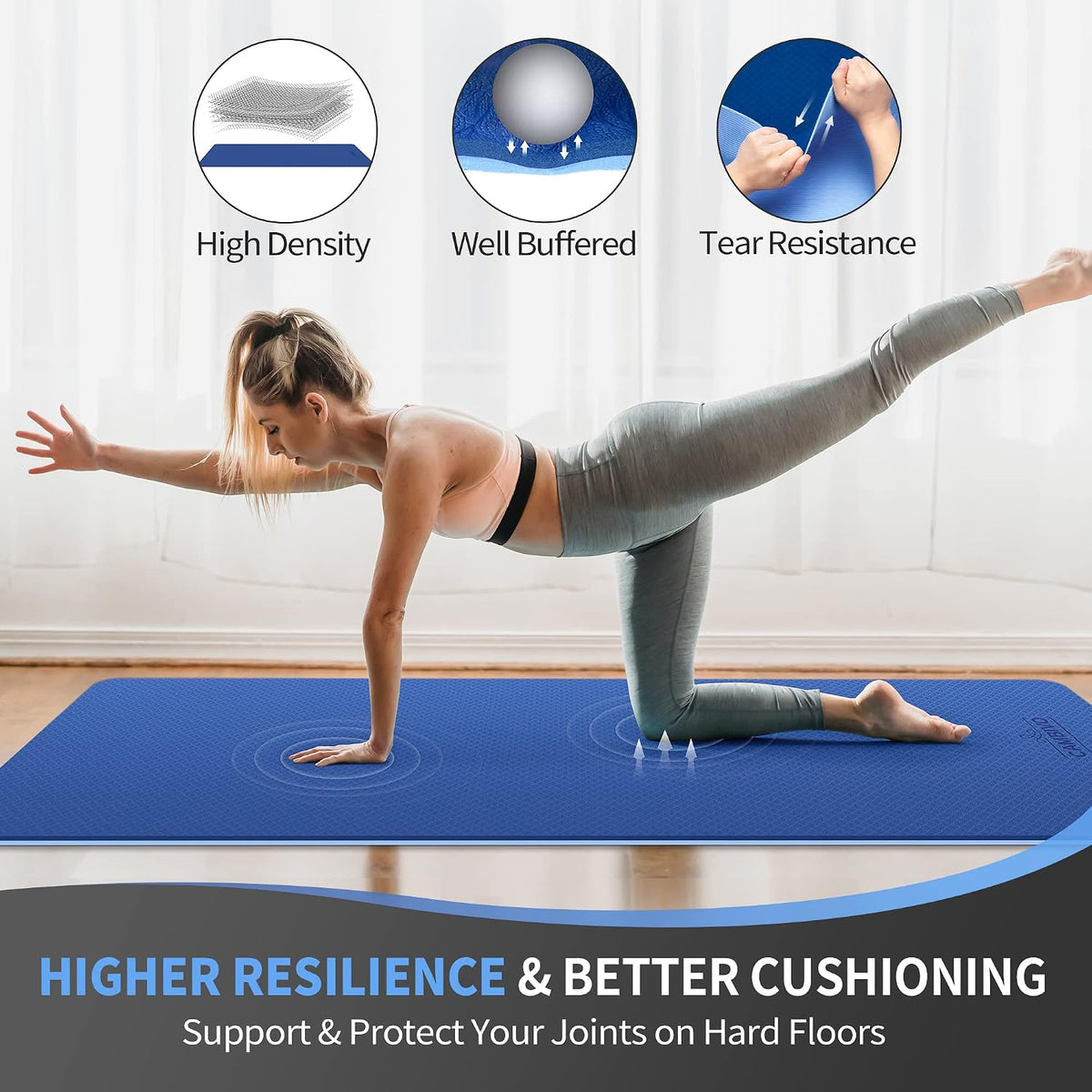 CAMBIVO Extra Wide Yoga Mat for Women and Men (72"/84"x 32"x 1/4") TPE Workout Mat, Non-slip Large Exercise Fitness Mat for Yoga, Pilates, Workout