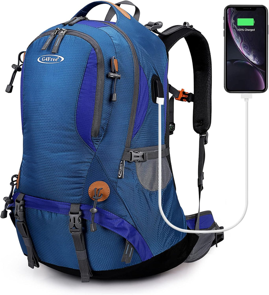 G4Free 50L Hiking Backpack Waterproof Daypack Outdoor Camping Climbing Backpack with Rain Cover for Men Women(Dark Grey)