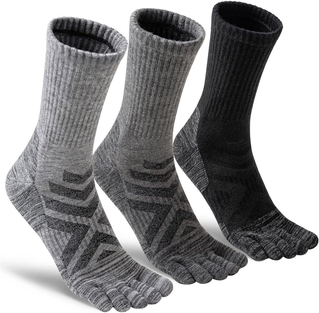 Merino Wool Hiking Toe Socks,Five Finger Socks for Men Women