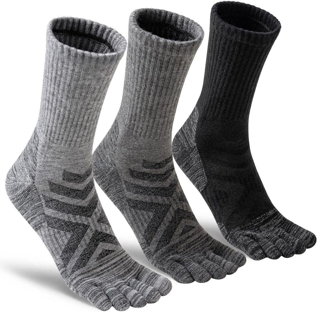 Merino Wool Hiking Toe Socks,Five Finger Socks for Men Women