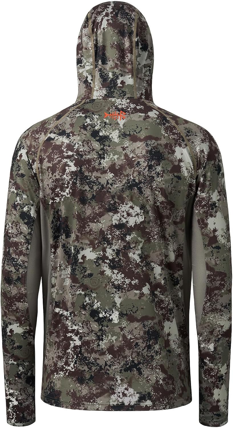 BASSDASH Men's UPF 50+ Camo Long Sleeve Hunting Fishing Hoodie Shirt