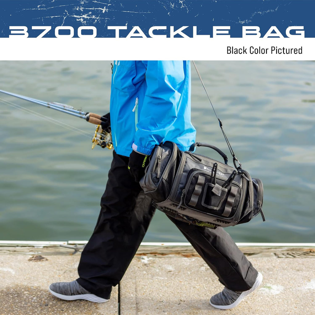 FROGG TOGGS Heavy Duty Fishing Tackle Duffle Bag, Includes Bait Trays, Solid Brown Elements, 3700