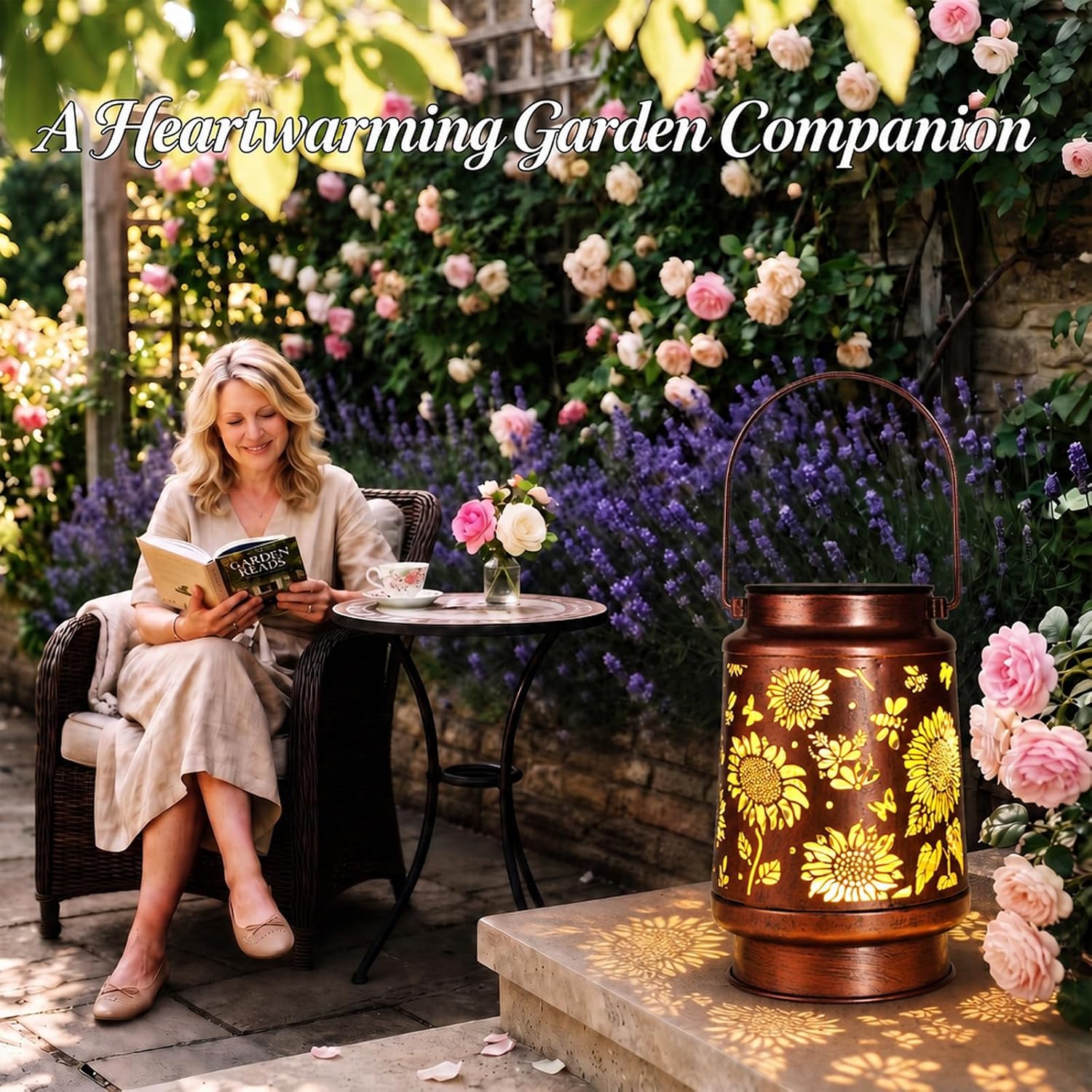 Homemory Gifts for Women, Solar Sunflower Lanterns Outdoor Lights