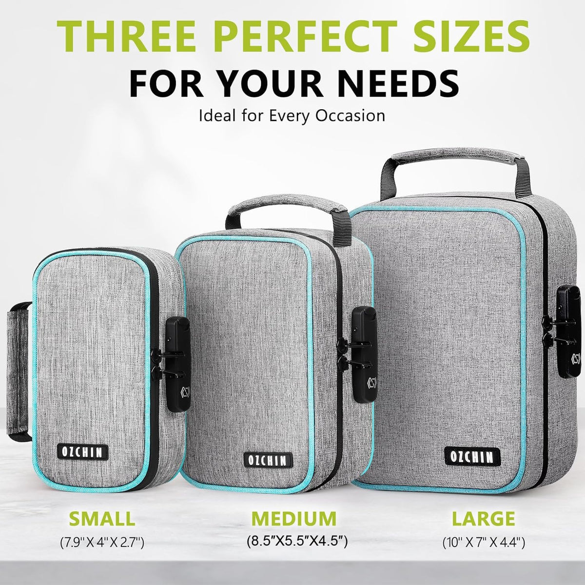 OZCHIN Smell Proof Bag with Combination Lock File Organizer Case Container Medicine Odorless Storage Lock Box Great Gift for Friend