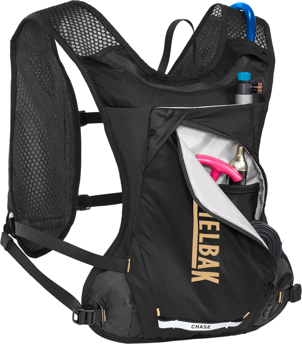 CamelBak Chase Race 4 Bike Hydration Vest with 50oz Reservoir, Lightweight Racing Fit for Fast Road and Gravel Riding, Black