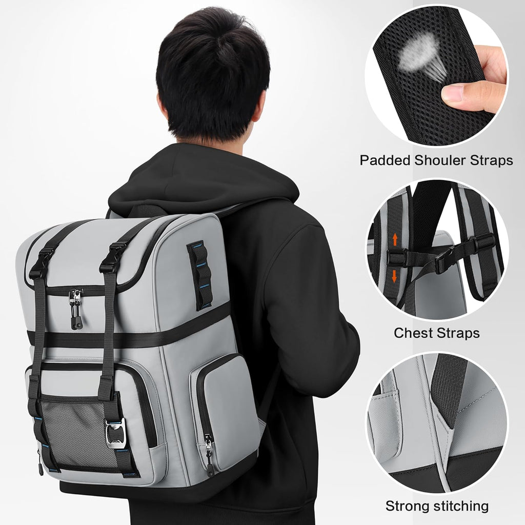 Large 44 Can Dual Compartment Insulated Waterproof Cooler Backpack