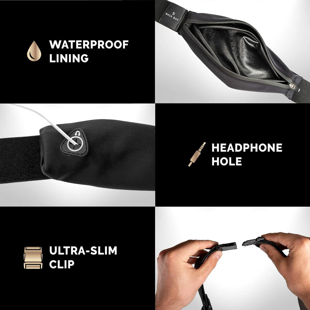 No-Bounce Slim & Secure Running Belt, Fits ALL Phones, Keys, Cards, Gels