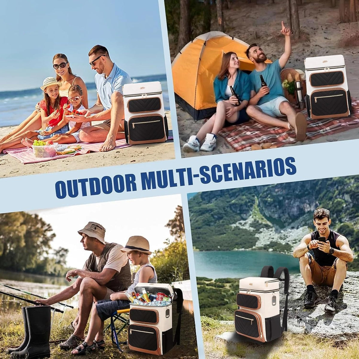 Backpack Cooler Insulated Leakproof, Soft Cooler Backpack for Beach