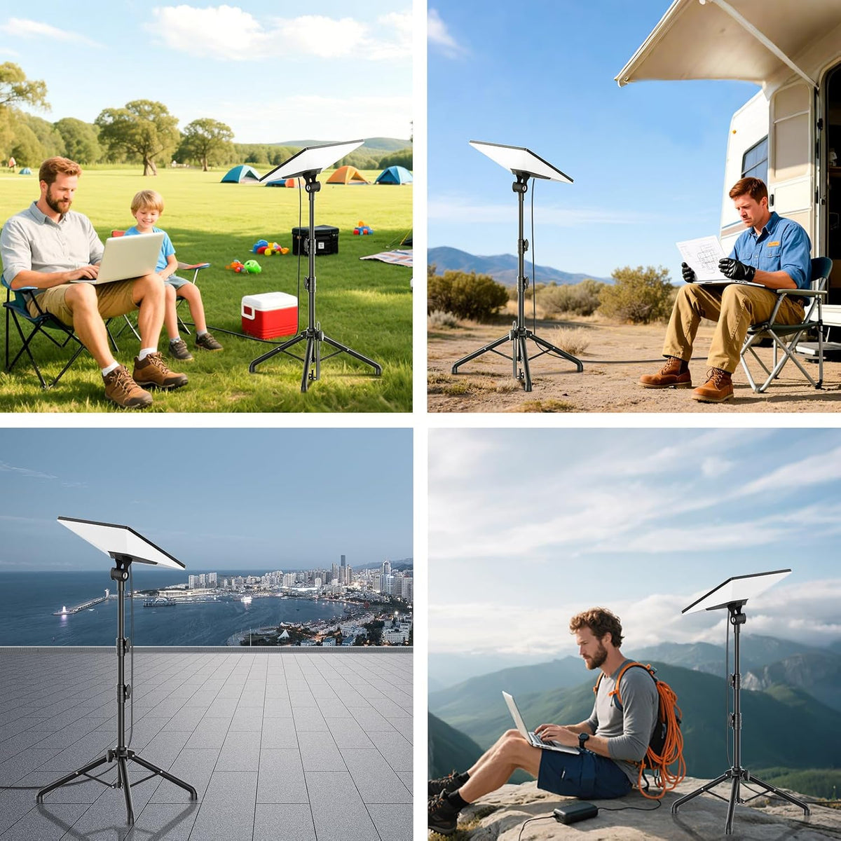 Starlink Mini Tripod Mount with Adapter, 270° Tilt Angle Adjustable Starlink Mini Kit, Height Adjustable Starlink Mount, Ground Nail Design, for Outdoor Camping, Travel, Rv (Balck)