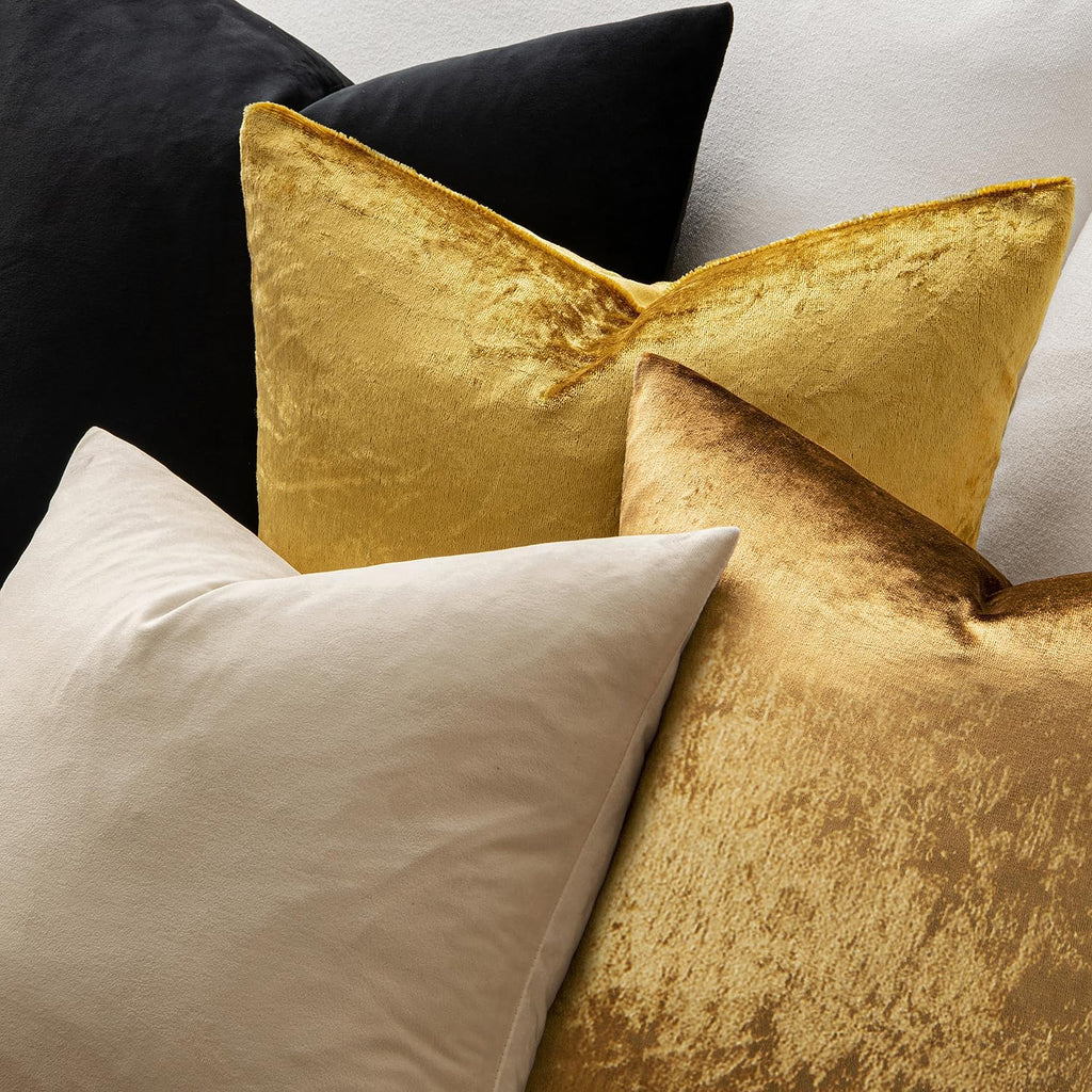 MIULEE Velvet Throw Pillow Covers 18x18 Inch Pack of 2 Dark Gold