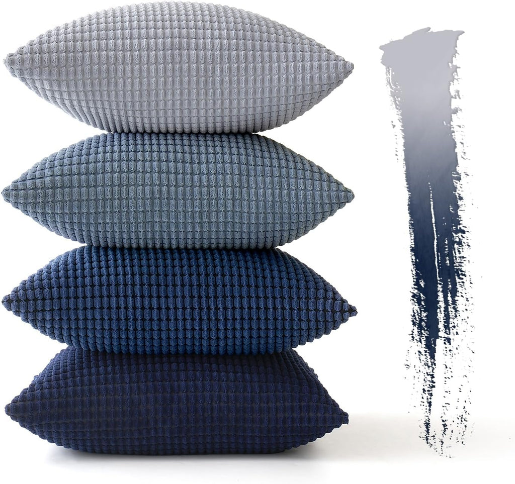 MIULEE Decorative Throw Pillow Covers 18x18 Inch Set of 4 Coastal Blue