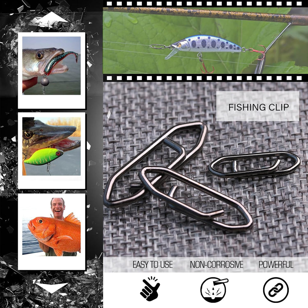 Atibin Stainless Lock Snaps Swivel Steel Saltwater Connector Fishing Snap Line High Strength Fishing Clip Power Lure Connector