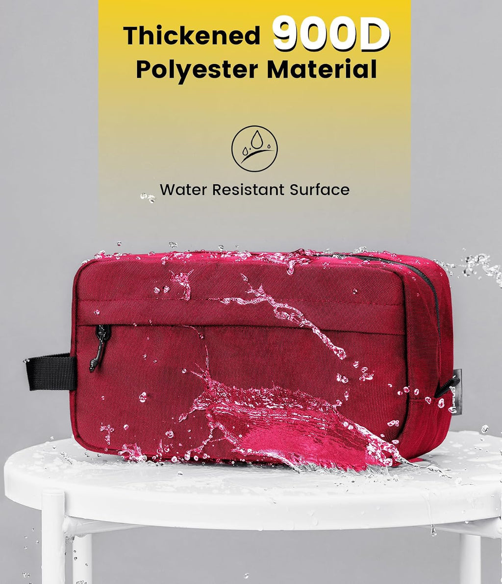 Vorspack Travel Toiletry Bag for Men - Hanging Toiletries Bag Water Resistant Travel Bag for Toiletries Accessories - Maroon