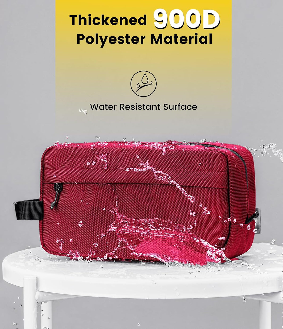 Vorspack Travel Toiletry Bag for Men - Hanging Toiletries Bag Water Resistant Travel Bag for Toiletries Accessories - Maroon