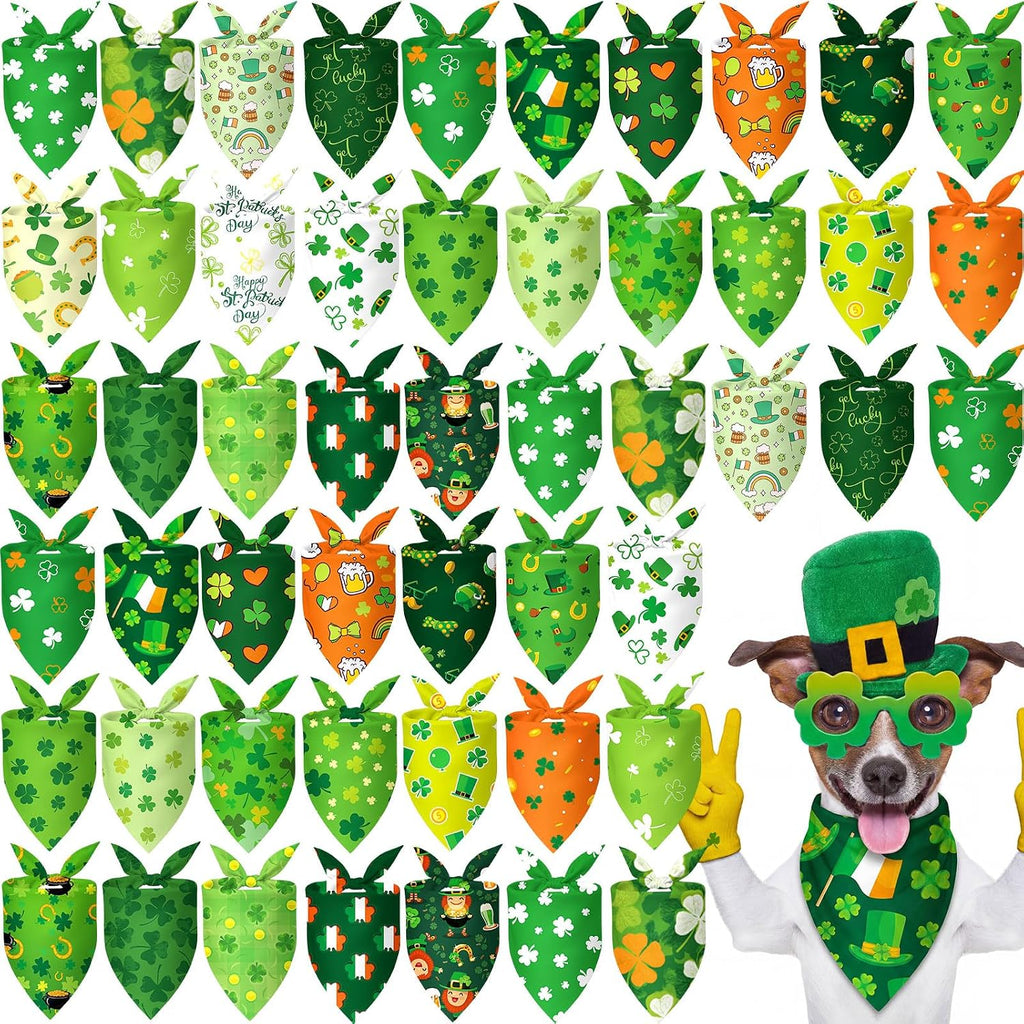 Abbylike 50 Pcs Paw Print Dog Bandanas Bulk, National Dog Day Paw & Bone