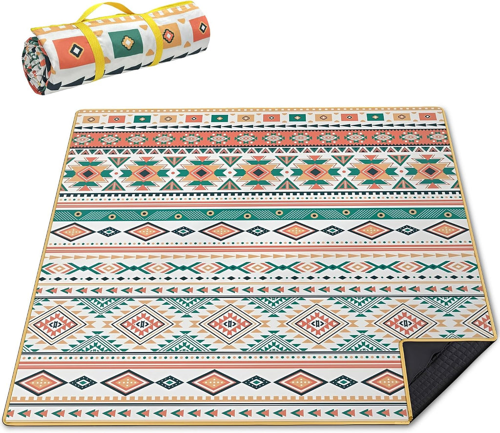 Supfitness Extra Large Picnic Blankets Waterproof Foldable (60 "x 80") Beach Blanket Waterproof Sandproof,3-Layer Thicking Mat Outdoor Packable Camping Blanket