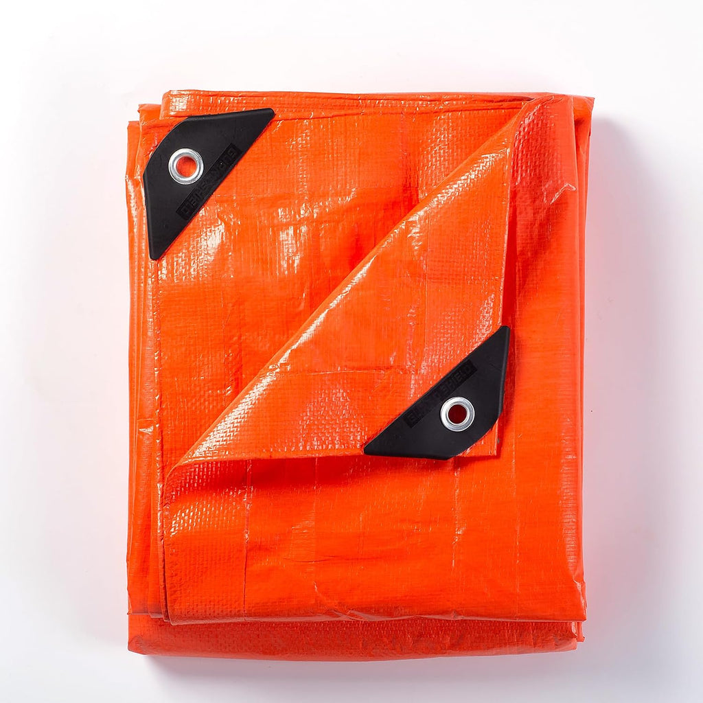 GUARD SHIELD Orange Tarp 10x12 Feet Tarps High Visibility Outdoor Poly Cover Lightweight 6mil