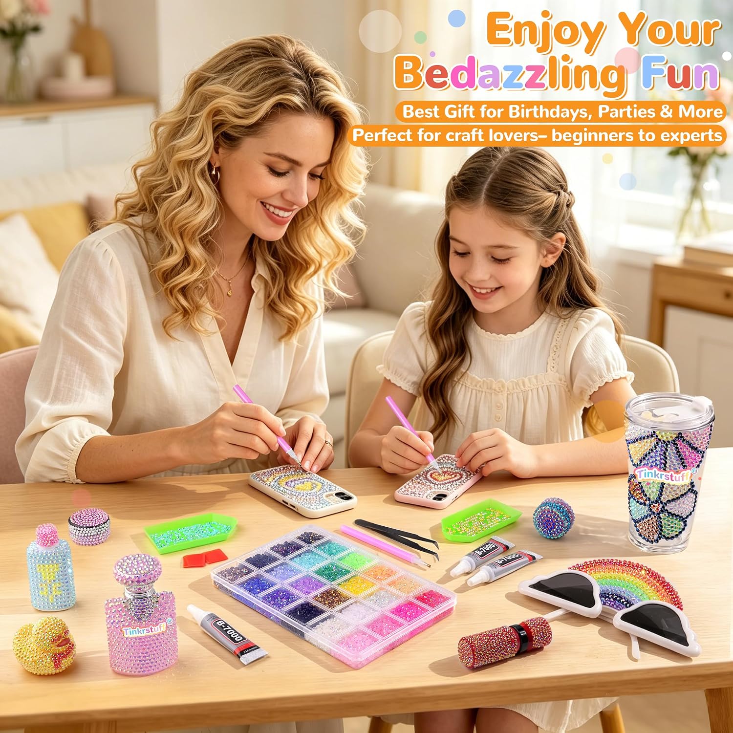 TINKRSTUFF 50000Pcs 60 Colors Jelly Rhinestones Bedazzling Kit